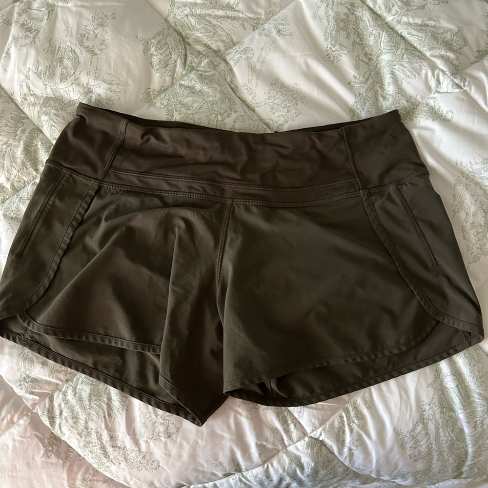 lululemon Hotty Hot Olive Green Athletic Shorts